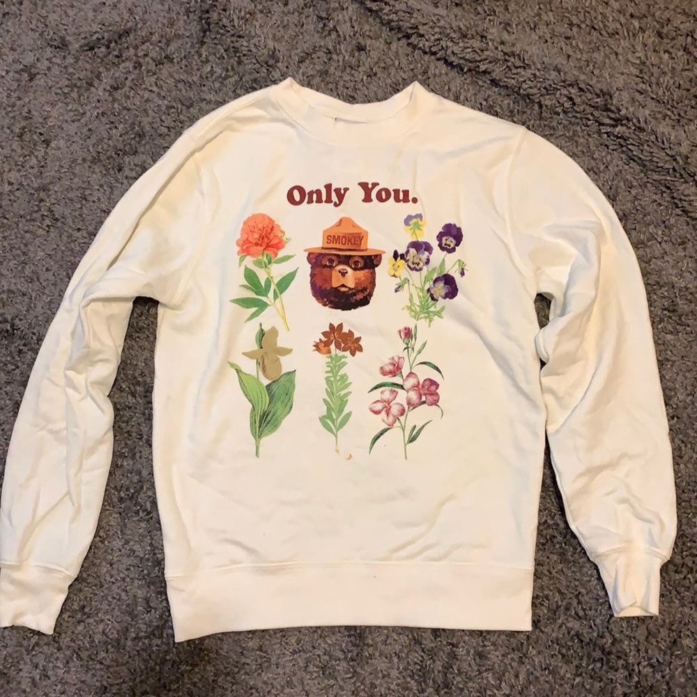 Smokey the Bear wildflower sweatshirt